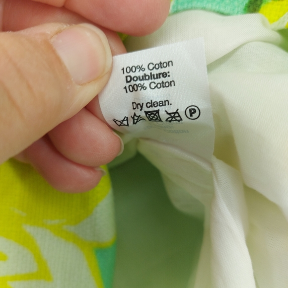 J. Crew Yellow and Green Floral Cotton Mini Skirt Size 8 - Picture 7 of 11